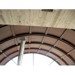 Vista interna copertura ad arco acciaio corten